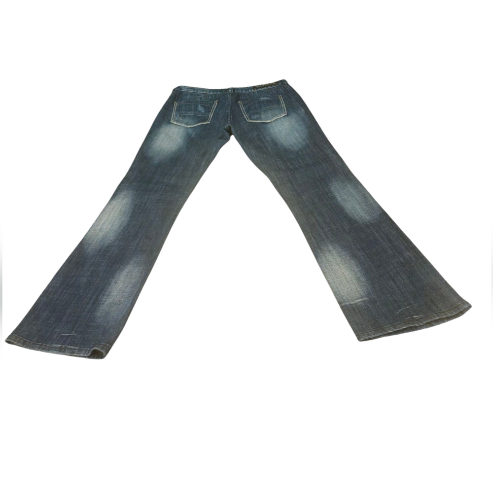 Rock & Roll Cowgirl Women's Jeans 32×34 Midrise Blue Destressed - Picture 3 of 11